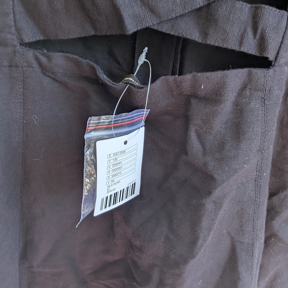 Urban Outfitters Linen Blend Black Strappy Back Dress M - Picture 7 of 8